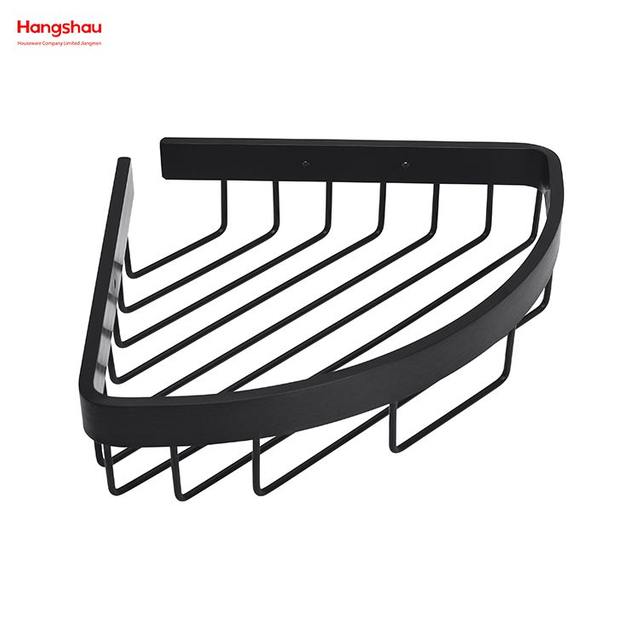 Black Aluminium Bathroom Corner Rack With Metal Shower Caddy Bath Storage Rack Wall Shelf Wall Mounted Bracket
