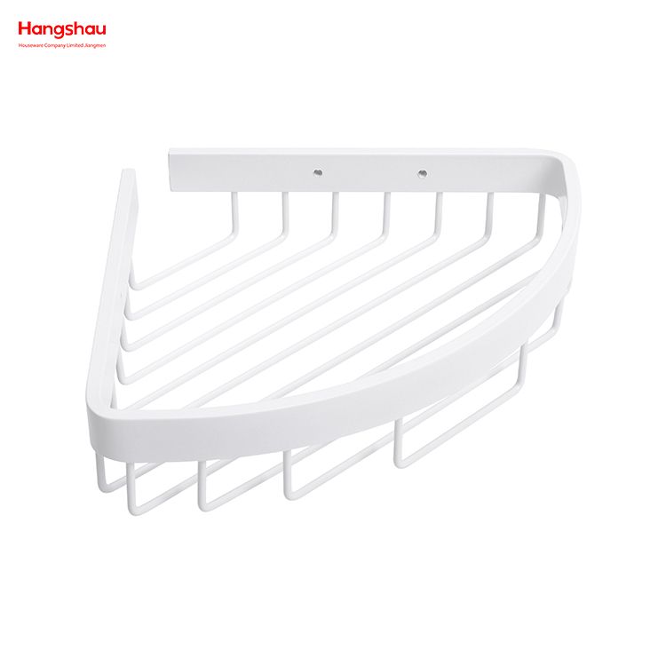 White Aluminium Bathroom Corner Rack With Metal Shower Caddy Bath Storage Rack Wall Shelf Wall Mounted Bracket