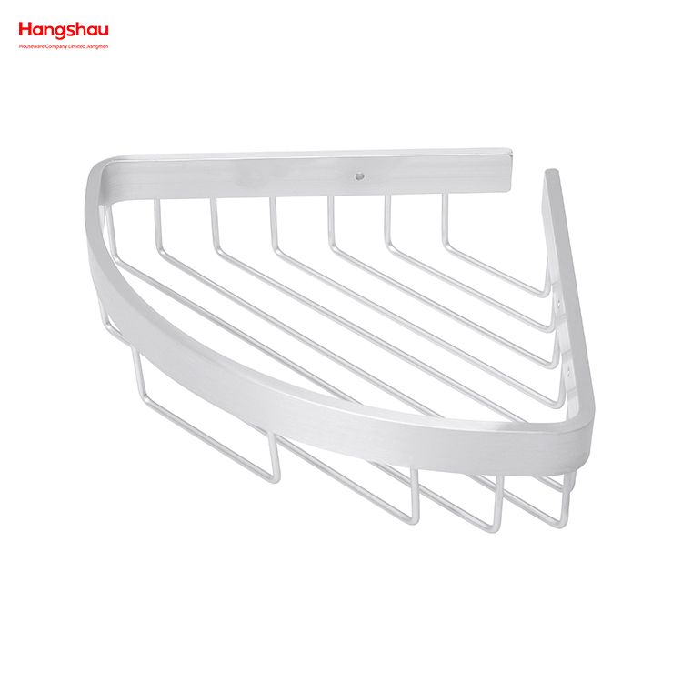 Metal Shower Caddy Bath Storage Rack Wall Shelf Wall Mounted Bracket Aluminium Bathroom Corner Rack