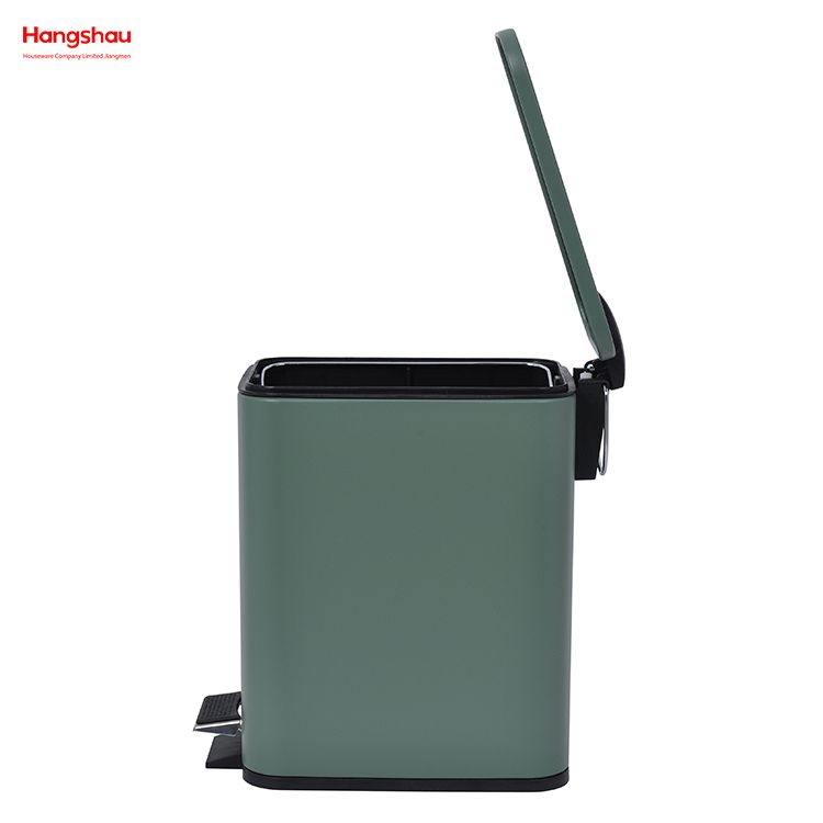 Kitchen Bathroom Hotel Dust Bin Foot Pedal Dustbin With Rubbish Bin Garbage Office Trash Can Iron Rectangular Pedal Bin 