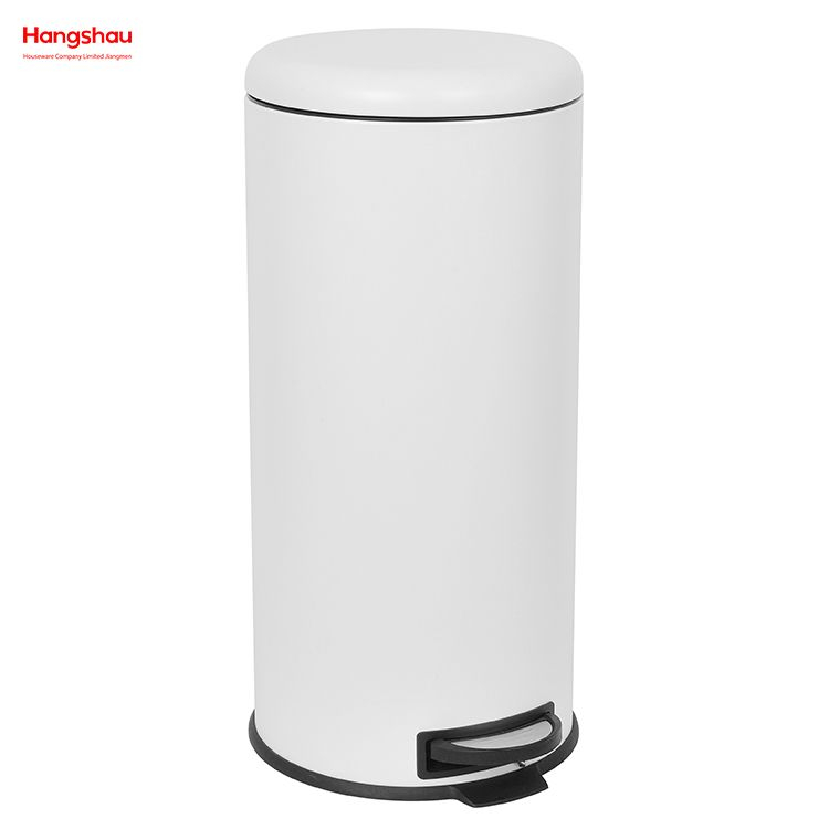 30L Lobby Stainless Steel Garbage Trash Bin For Kitchen waste Office Trash Can Cafeteria Custom Colorful Silent Closing Foot Pedal Dustbin