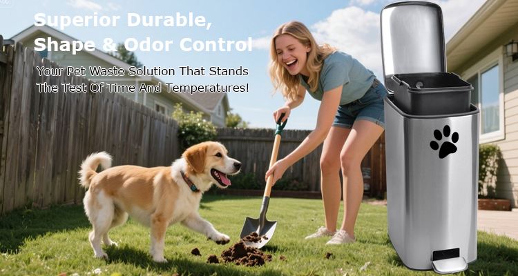 Stainless Steel / Cold-rolled Steel / Galvanized Steel Foot-operated Household Pet Waste Bin
