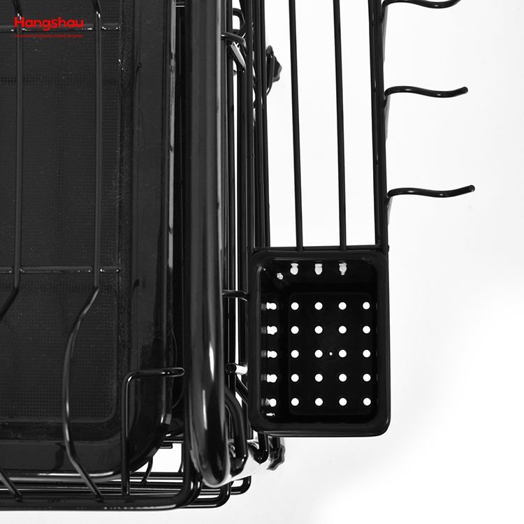 Iron Three-Tier Dish Rack Sink-Top Dish Rack Storage Cabinet Standing Dish Rack Kitchenware Storage
