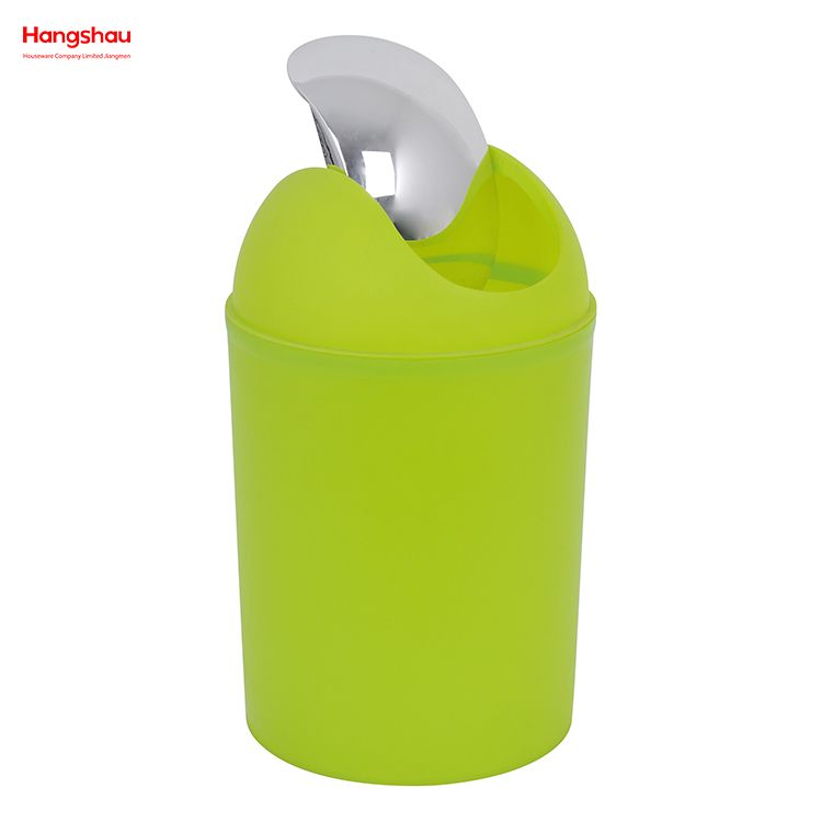 5L Plastic Round Swing-Top Trash Can Household Trash Can Push-Door Trash Can Ball-Top Trash Can