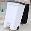 87L Trash Cans For Parks Plastic Pedal Waste Bin Urban Garbage Bins with Wheels Garbage Can With Wheelie Bin