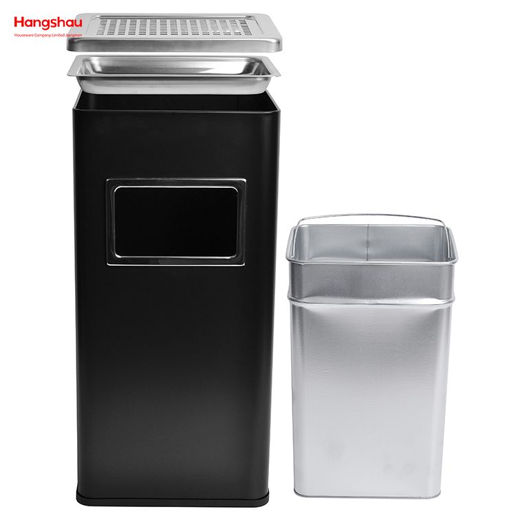 30L Smoking Area Trash Can Rectangle Wholesale Square Ashtray Dustbin With An Ashtray In The Hotel Lobby Stainless Steel Trash Can Ashtrays in Public Places Waste Bins 