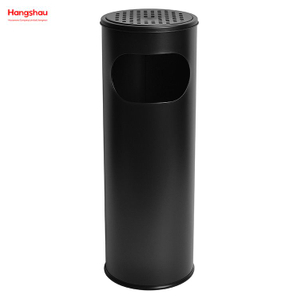 12L Metal With An Ashtray In The Hotel Lobby Trash Can Ashtrays in Public Places Waste Bins Smoking Area Trash Can Stainless Steel Round Ashtray Dustbin 