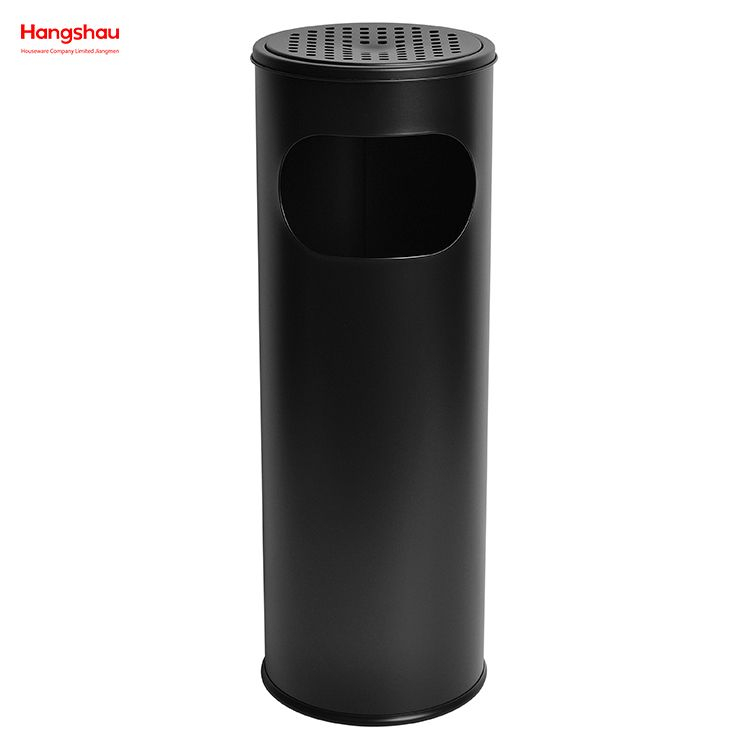 12L Metal With An Ashtray In The Hotel Lobby Trash Can Ashtrays in Public Places Waste Bins Smoking Area Trash Can Stainless Steel Round Ashtray Dustbin 