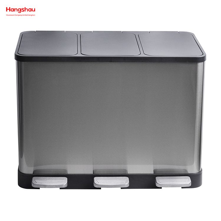 42L Stainless Steel Kitchen Garbage Classification Waste Cafeteria Sorting Garbage Bins Sealing And Odor Prevention Environment protection Classification Trash Can