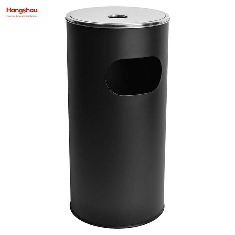 30L Smoking Area Trash Can Round Ashtray Dustbin Metal With An Ashtray In The Hotel Lobby Trash Can Stainless Steel Ashtrays in Public Places Waste Bins