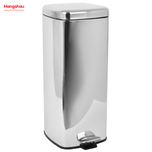 30l Foot Step Pedal Kitchen Stainless Steel Dust Bin Rubbish Garbage Dustbin Trash Can Waste Bin
