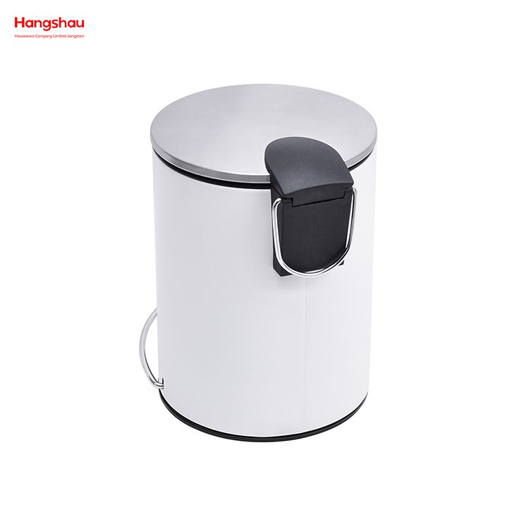 3L Office Pedal Waste Bin For Indoor Trash Can Small Bathroom Simple Dustbin Garbage Can Trash Can Bedroom Household Plastic Foot Pedal Dust Bins