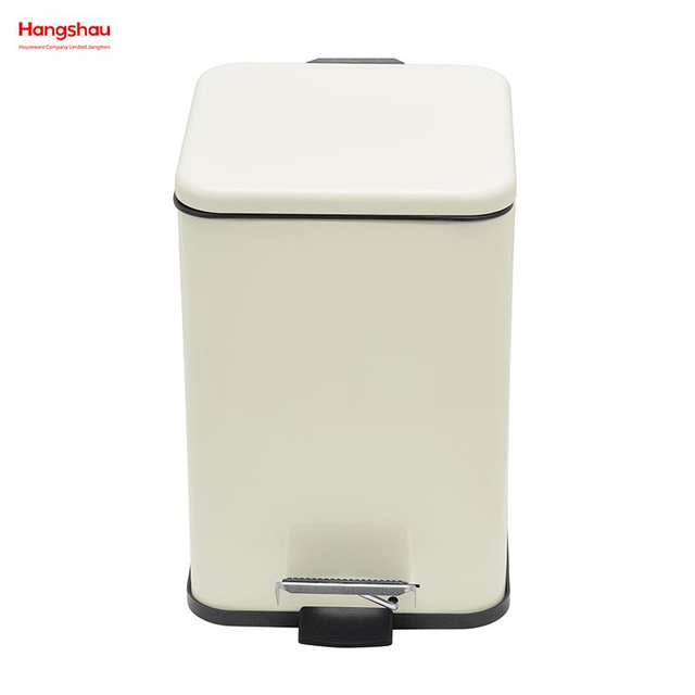 5L Square Bathroom Trash Can Morden Style Dustbin Garbage Can Waste Bin Dust Bins For Indoor Trash Can Metal Powder Coating Household Pedal 