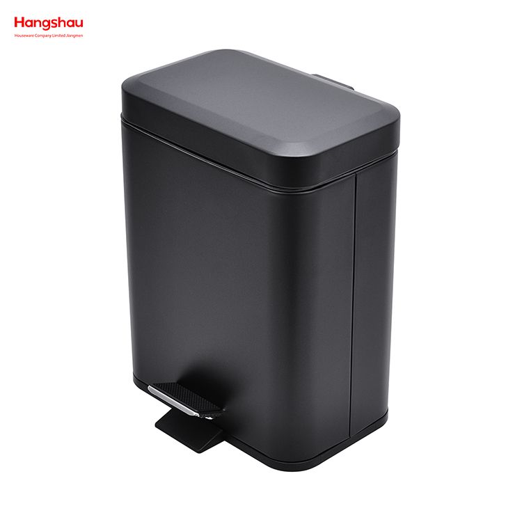 5L Square Bathroom Trash Can Waste Bin Dust Bins For Indoor Trash Can Metal Powder Coating Household Pedal Morden Style Dustbin Garbage Can