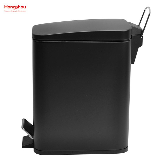 5L Household Square Bathroom Trash Can For Indoor Trash Can Metal Powder Coating Waste Bin Dust Bins Pedal Morden Style Dustbin Garbage Can