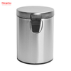 3L Bathroom Bins With Lids Small Pedal Bin For Toilet Restroom Stainless Steel Rubbish Waste Trash Can With Removable Inner Bucket Household