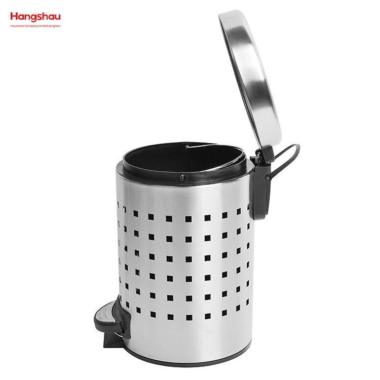 3L Restroom Stainless Steel Rubbish Waste Trash Can With Removable Inner Bucket Office Household Bathroom Bins With Lids Small Pedal Bin For Toilet 