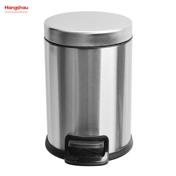 3L Patent Design Household Pedal Waste Bin For Indoor Trash Can Foot Pedal Bathroom Metal Trash Can Powder Coating Morden Style Dustbin Garbage Can Dust Bins 