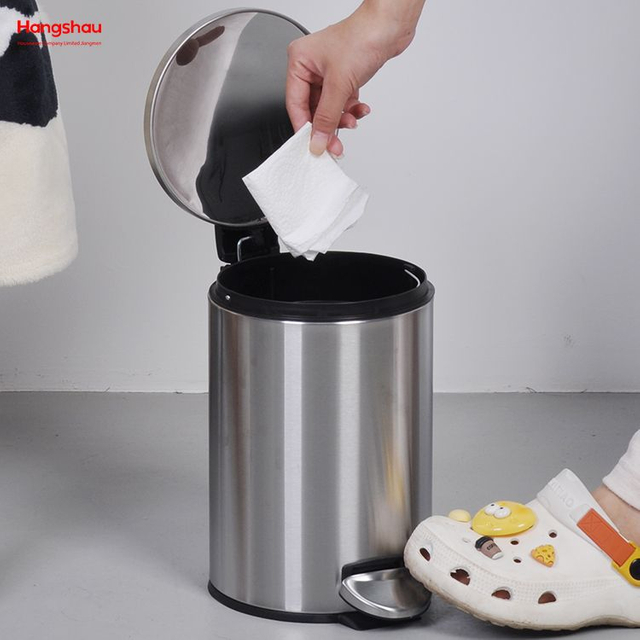 Hotel/Home/Bathroom Footpedal Stainless Steel Garbage Bin Household Pedal Bin Bathroom Trash Bin