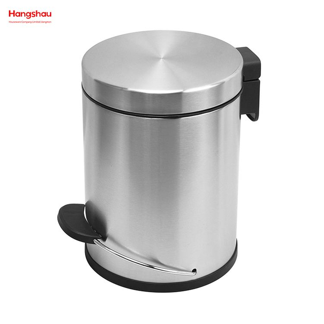 5L Patent Design Bathroom Metal Trash Can Powder Coating Morden Style Dustbin Garbage Can Dust Bins Household Pedal Waste Bin For Indoor Trash Can Foot Pedal 