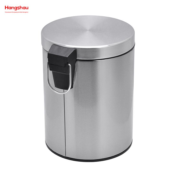 5L Round Trash Can with Removable Inner Wastebasket, Bathroom Trash Can Stainless Steel Foot Pedal Bin