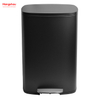 50L Office Lobby Stainless Steel For Kitchen Waste Bin Trash Can Garbage Trash Bin Hotels Cafeteria Custom Colorful Rectangular Foot Pedal Dustbin Large Capacity 