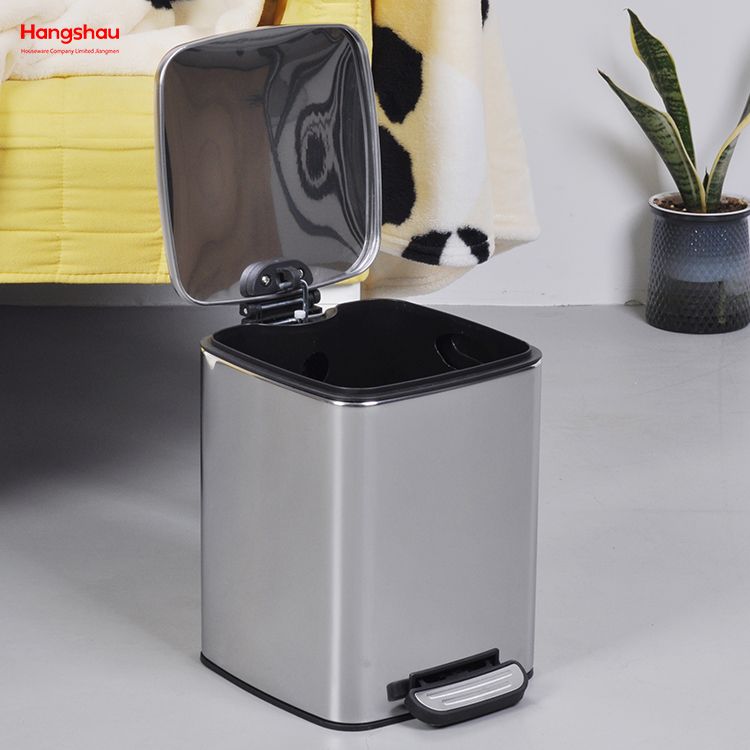 6-litre Stainless Steel Waste Bin Pedal Soft Close Trash Can With Foot Pedal Garbage Bin