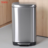 30l Trash Bin Stainless Steel Slim Lid Kitchen Trash Bin Soft Close Pedal Bin For Kitchen
