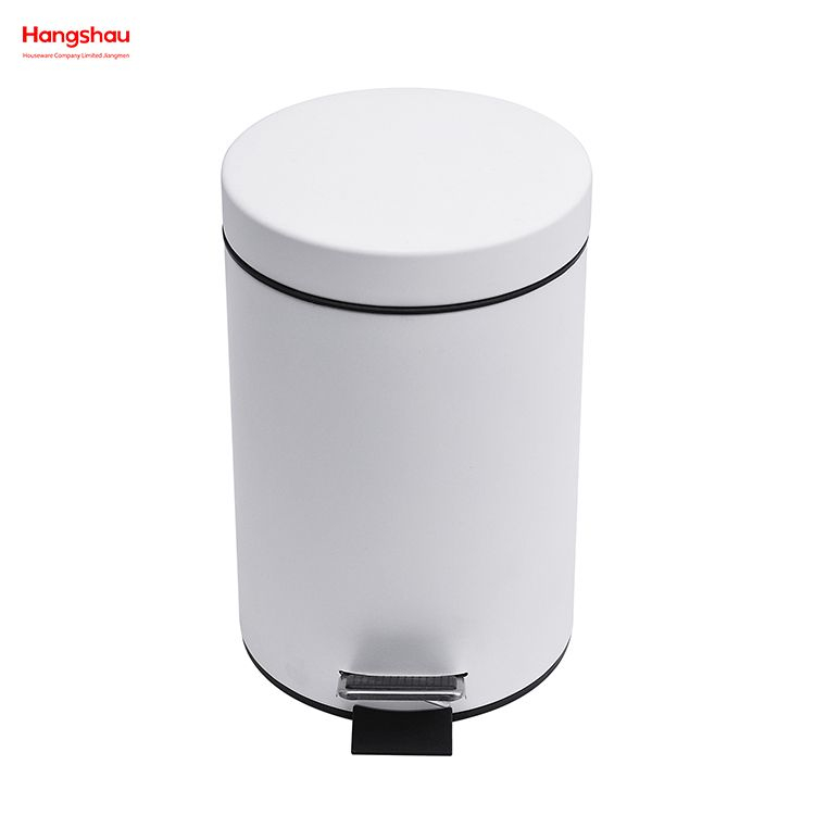 3L Stainless Steel Round Pedal Bin Bedroom Household Plastic Foot Pedal Dust Bins Bathroom Simple Dustbin Garbage Can Office Pedal Waste Bin For Indoor Trash Can Small Trash Can 