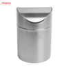 3.5L stainless steel round push bin Swing Lid Waste Bin Hotel Room Metal Trash Bin Waste Bin Dustbin Steel Recycle Bin Metal Trash Can With Cover Lid