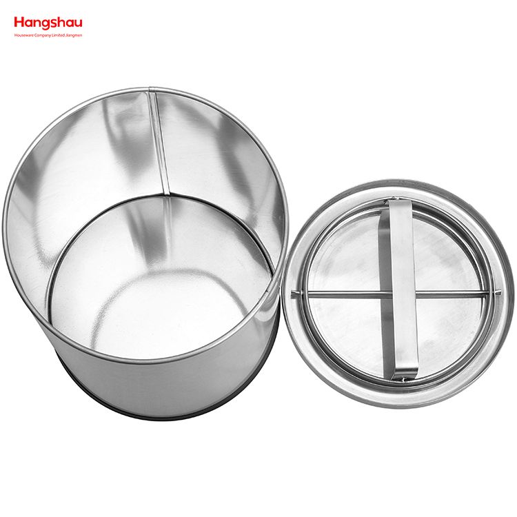 Round Metal Trash Bin