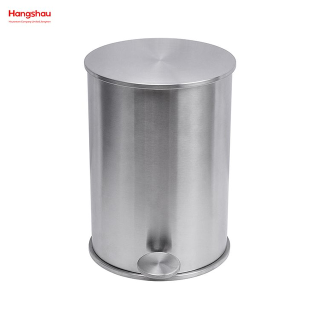 10L Stainless Steel Round Pedal Bin Waste Bin With Foot Pedal Bathroom Metal Trash Can Garbage Can Dust Bins Household Pedal Waste Bin For Indoor Trash Can Foot Pedal 