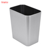 6L Stainless Steel Square Bin Household Kitchen Bar Opening Simple Trash Bin without Lid Garbage Bin Open Top Dustbin 