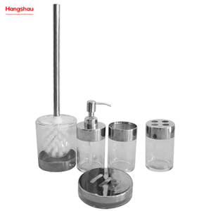 Bathroom Accessories Luxury Set Transparent Plastic Luxury Family Soap Dispenser Toothbrush Holder Tumbler Soap Dish PP Polishing