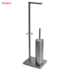 Brushed And Anti-fingerprint Lacquer Spraying Metal Toilet Brush Holder Lacquer Spraying Free Standing Stainless Steel Toilet Brush And Paper Holder Standing 