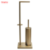 Aureate Bronze Brushed And Anti-fingerprint Lacquer Spraying Metal Toilet Brush Holder Lacquer Spraying Free Standing Stainless Steel Toilet Brush And Paper Holder Standing 