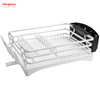 White Aluminum Alloy Dish Rack over Sink Organizer Metal Drying Plastic Dish Tray Rack Kitchen Stand Dish Rack Countertop Dish Rack Cup Holder 