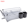 Kitchen Dish Rack Cup Holder Aluminum Alloy Dish Rack over Sink Organizer Stand Dish Rack Countertop Metal Drying Plastic Dish Tray Rack 