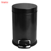 Brushed And Black Nickel Lacquer Spraying Household Bathroom Stainless Steel 3L Pedal Trash Bin With Cover Closing Slowly And Mutely Round Trash Bin Waste Bin Dustbin