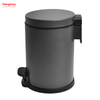 Brushed And Graphite Grey Lacquer Spraying Household Bathroom Stainless Steel 3L Pedal Trash Bin With Cover Closing Slowly And Mutely Round Trash Bin Waste Bin Dustbin
