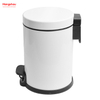 Brushed And White Lacquer Spraying Household Bathroom Stainless Steel 3L Pedal Trash Bin With Cover Closing Slowly And Mutely Round Trash Bin Waste Bin Dustbin