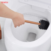 Square Luxury Metal Standing Toilet Brush Shiny Varnished Stainless Steel Bathroom Toilet with Holder Plastic Brush Cleaning Set 