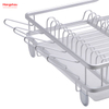 Double Deck Stand Dish Rack Kitchen Utensils Storage Aluminum Alloy Metal Drying Dish Tray Rack Organizer