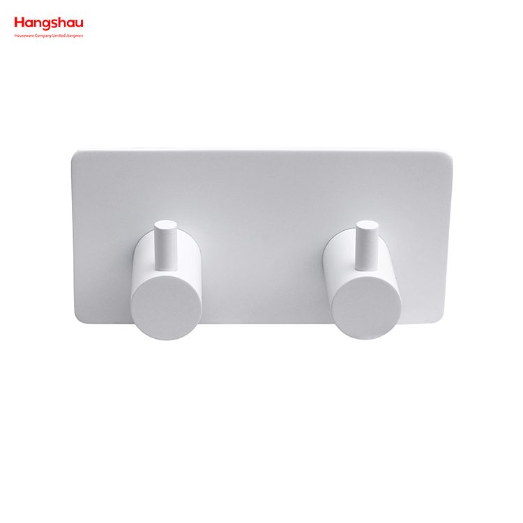 Bathroom Metal Hooks for Wall Two Hooks Stainless Steel Sticky Hook Adhesive Wall Hanging Hook with Dual Adhesive Tape 