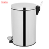 Household Kitchen Bathroom 20L Stainless Steel Polish Trash Can With Foot Pedal Round Shape Mirror Polishing Trash Bin