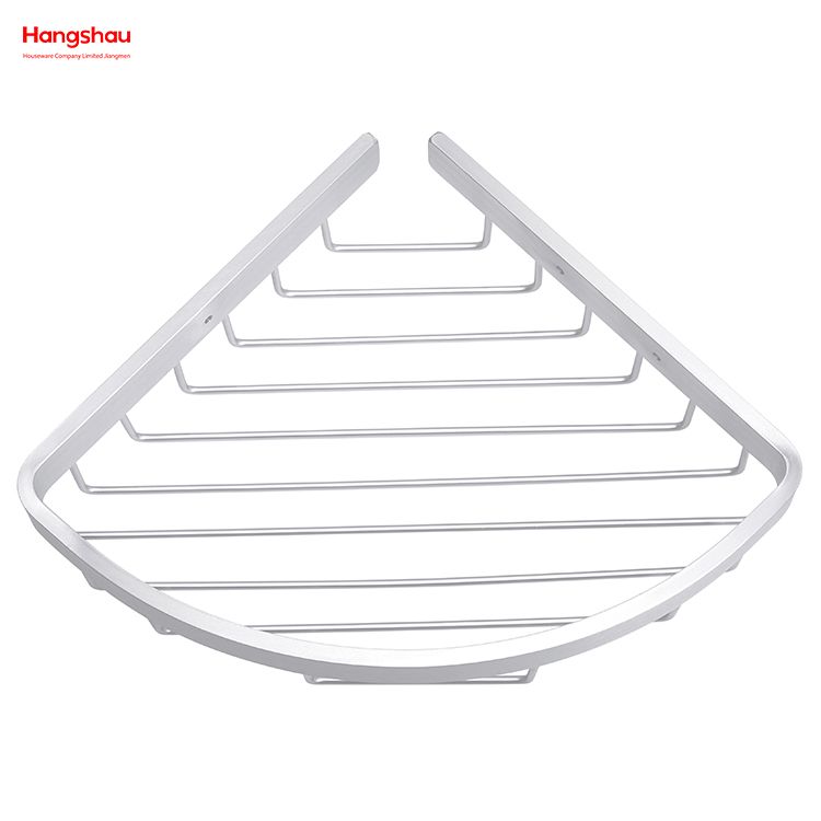 Metal Shower Caddy Bath Storage Rack Wall Shelf Wall Mounted Bracket Aluminium Bathroom Corner Rack
