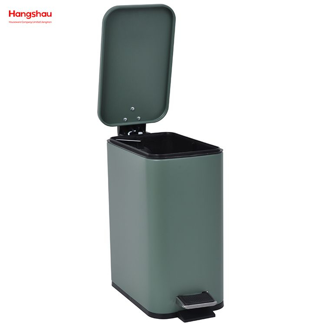 Kitchen Bathroom Hotel Dust Bin Foot Pedal Dustbin With Rubbish Bin Garbage Office Trash Can Iron Rectangular Pedal Bin 