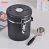 Dry Food Storage Bin Box Container Vacuum Sealed Food Storage Coffee Canister Airtight Stainless Steel Black Coffee Canister Can
