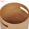 Bamboo Open-Top Round Trash Can Outdoor, Home, Office, Bathroom, Kitchen Waste Bin