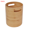 Bamboo Open-Top Round Trash Can Outdoor, Home, Office, Bathroom, Kitchen Waste Bin